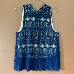 Love Fire ladies Lace blouse with nude lining. Size medium